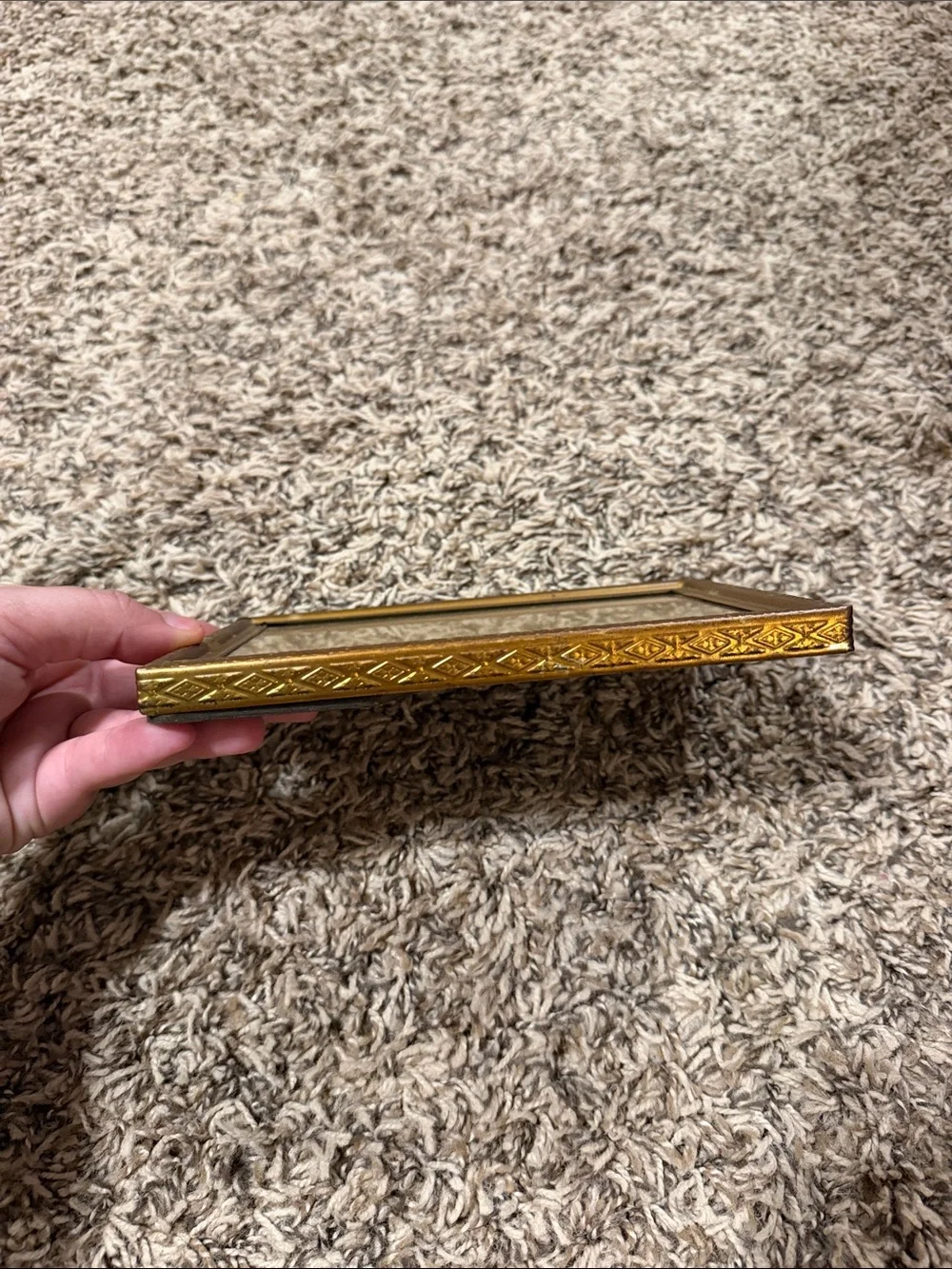 Antique 5x7 Gold Decorative Ribbed Frame - Home Accent